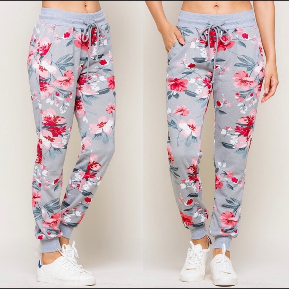 💙 Floral French Terry Jogger Pants